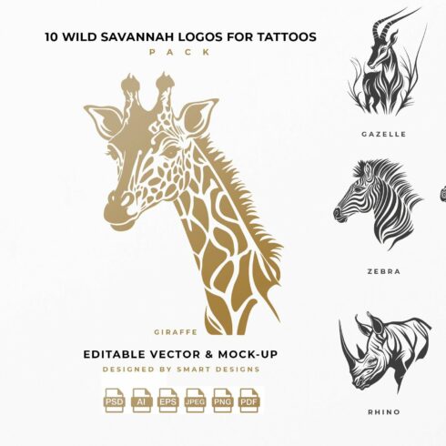 wild savannah logos for tattoos pack x10 1 239
