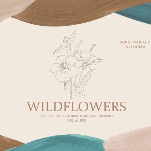 Wildflowers Pencil Sketch, Abstract cover image.