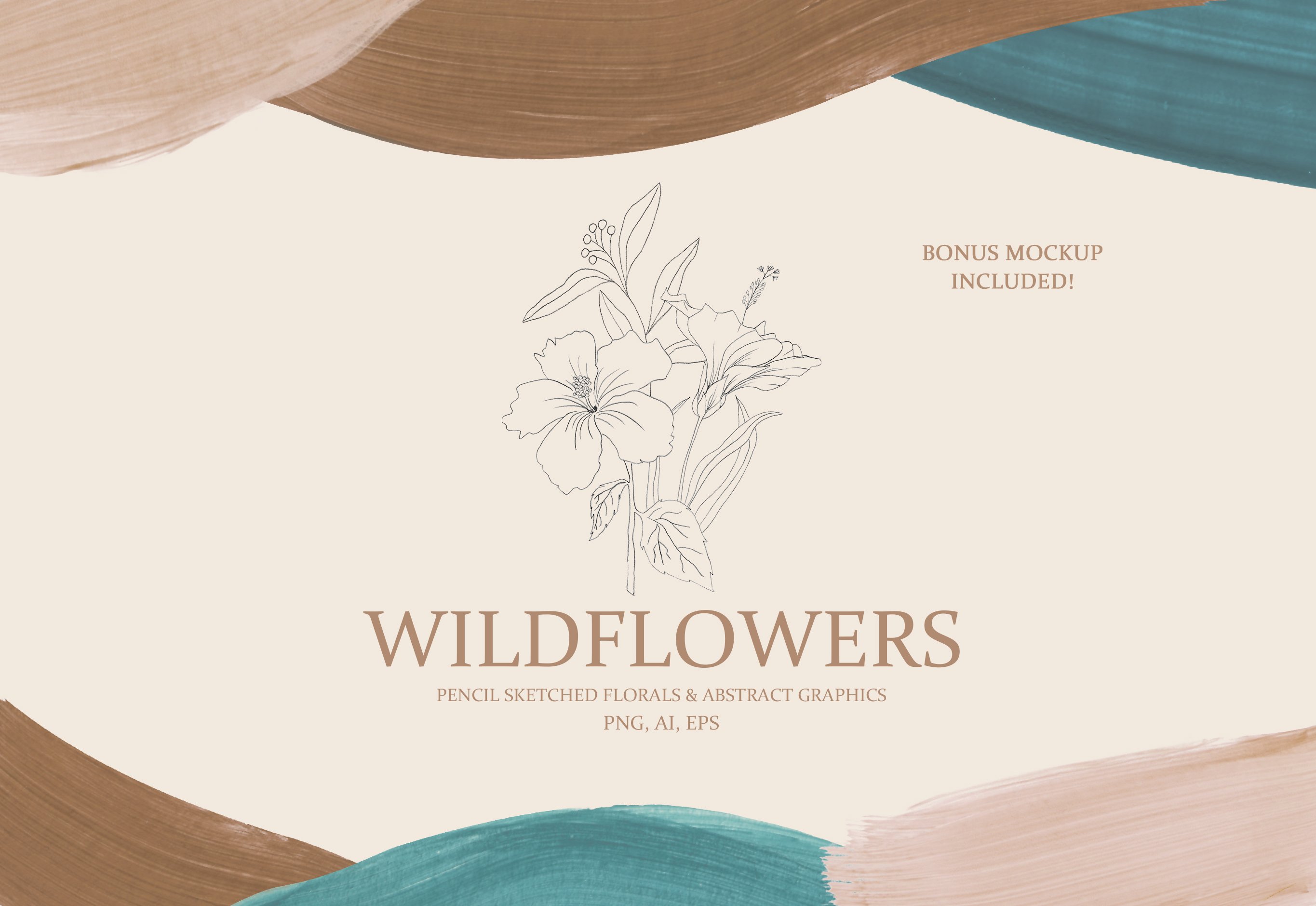 Wildflowers Pencil Sketch, Abstract cover image.