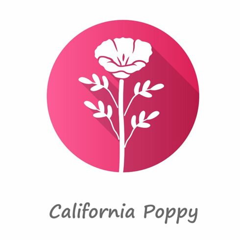 California poppy pink glyph icon cover image.