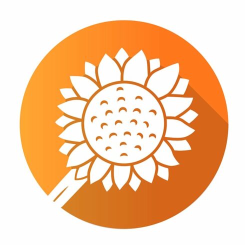 Helianthus orange flat design icon cover image.