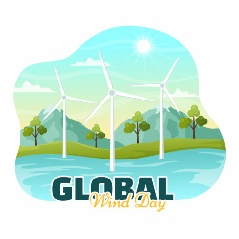 12 Global Wind Day Vector Illustration cover image.