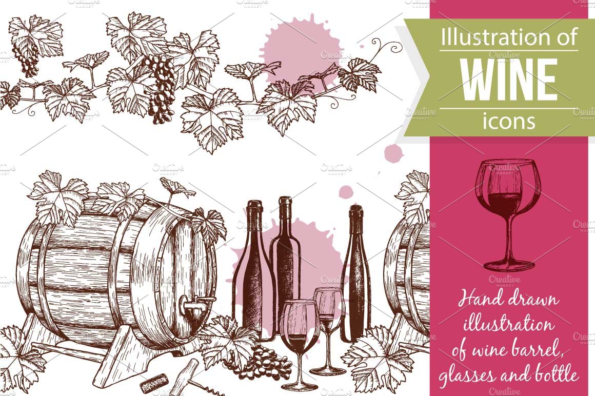 Wine Sketch Illustrations cover image.