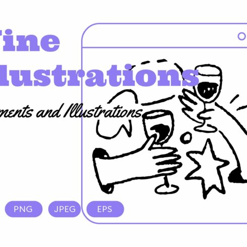 Wine vector illustrations cover image.