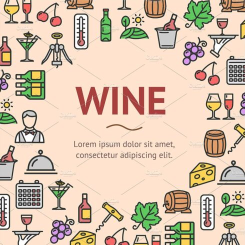 Wine Drink Signs Round Design cover image.