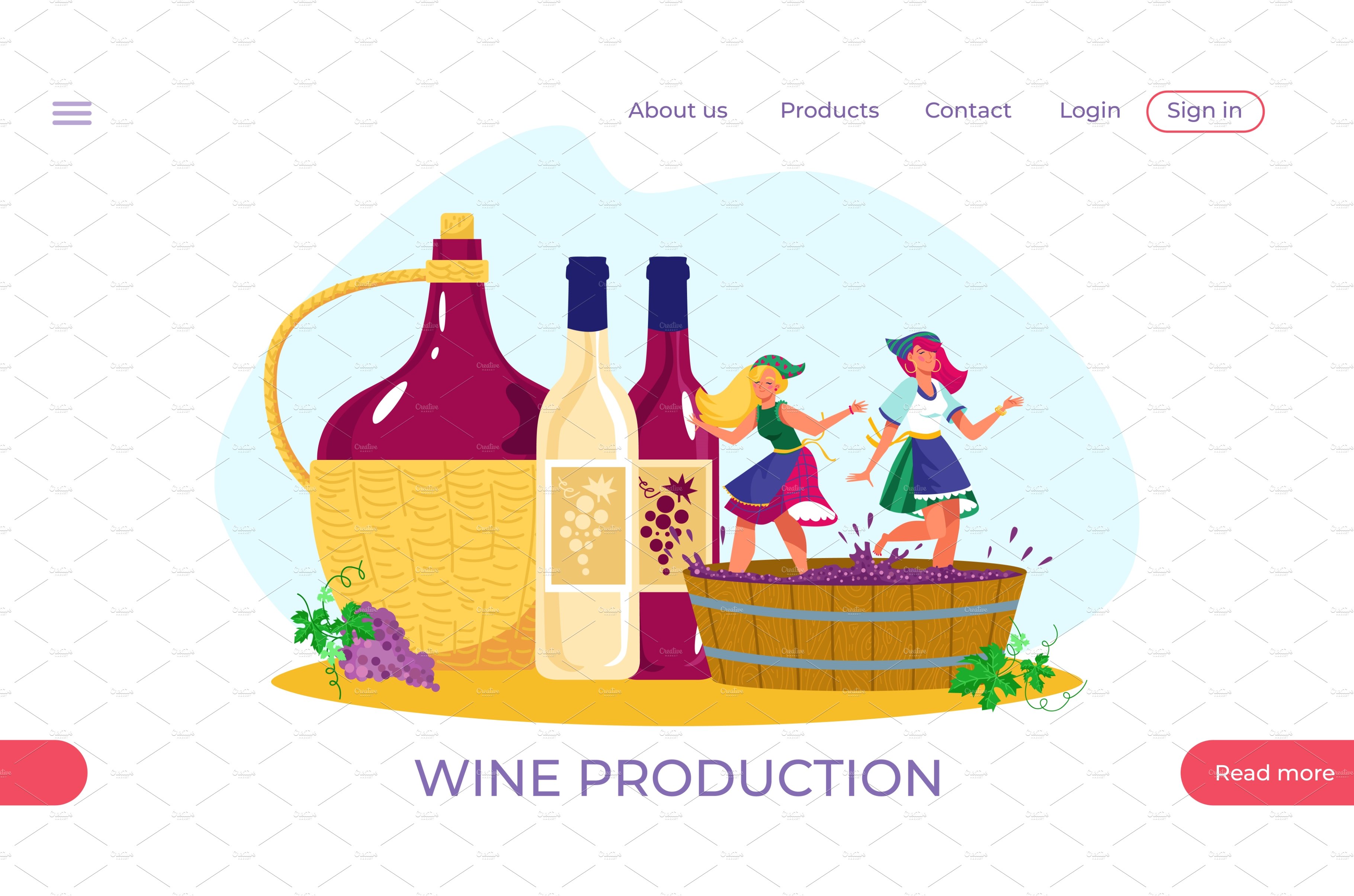 Wine beverage production web cover image.
