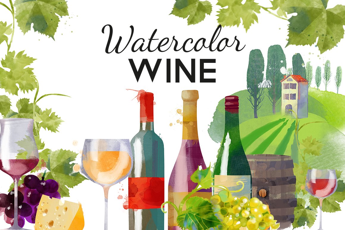 Watercolor wine cover image.