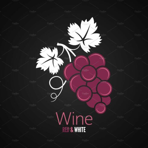 Wine grapes design menu background. cover image.