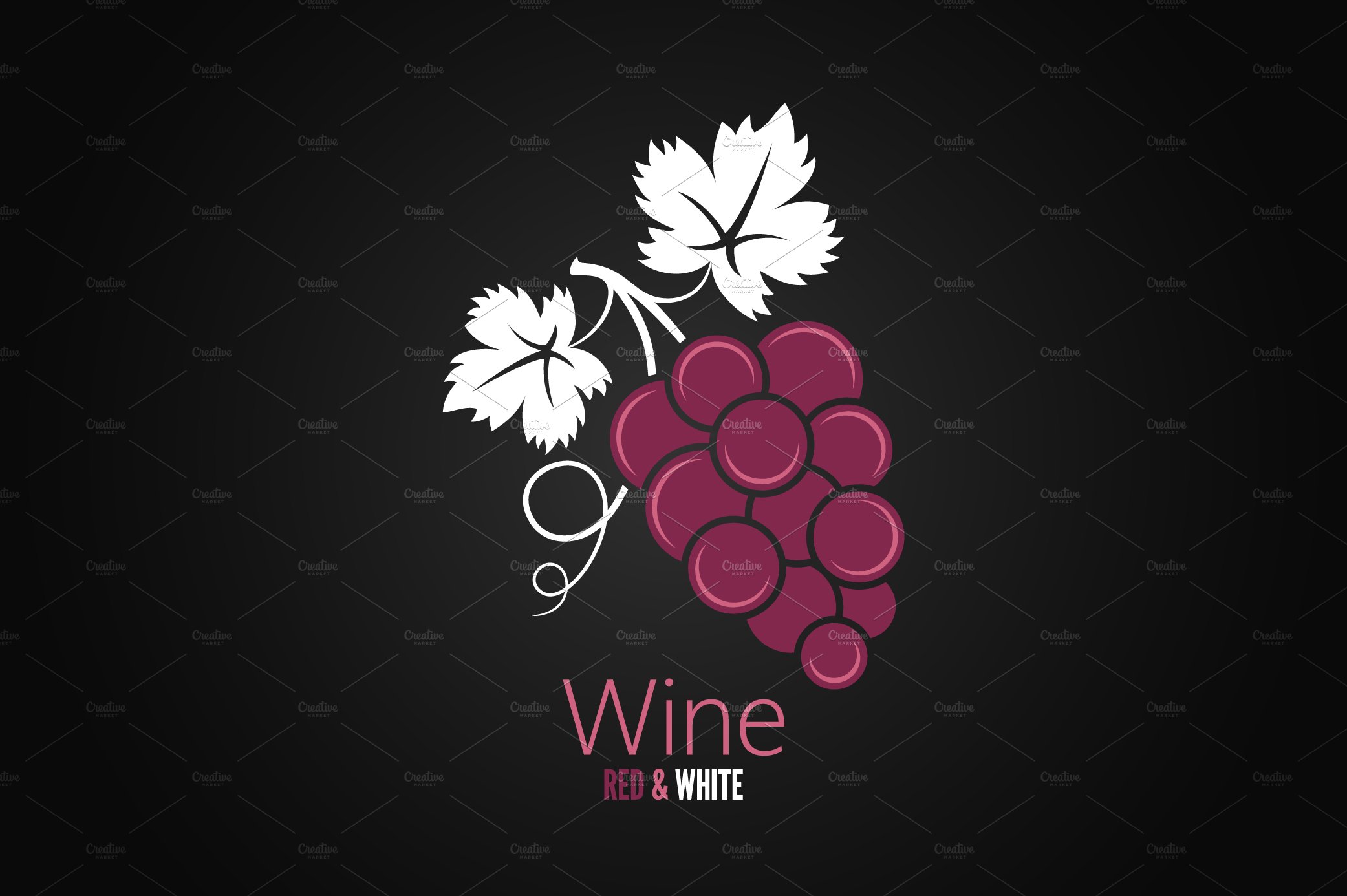 Wine grapes design menu background. cover image.