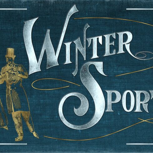 Vintage Winter Sports Illustrations cover image.