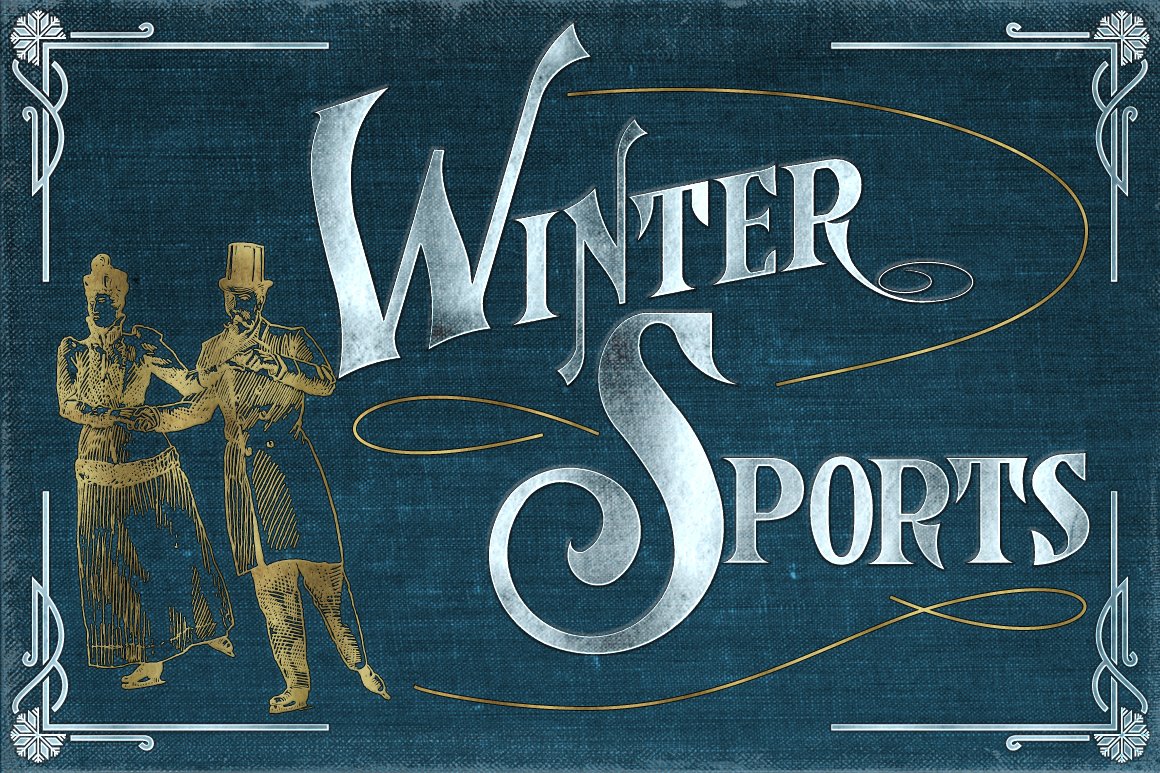 Vintage Winter Sports Illustrations cover image.