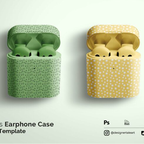 Wireless Earphone Case Mockup cover image.