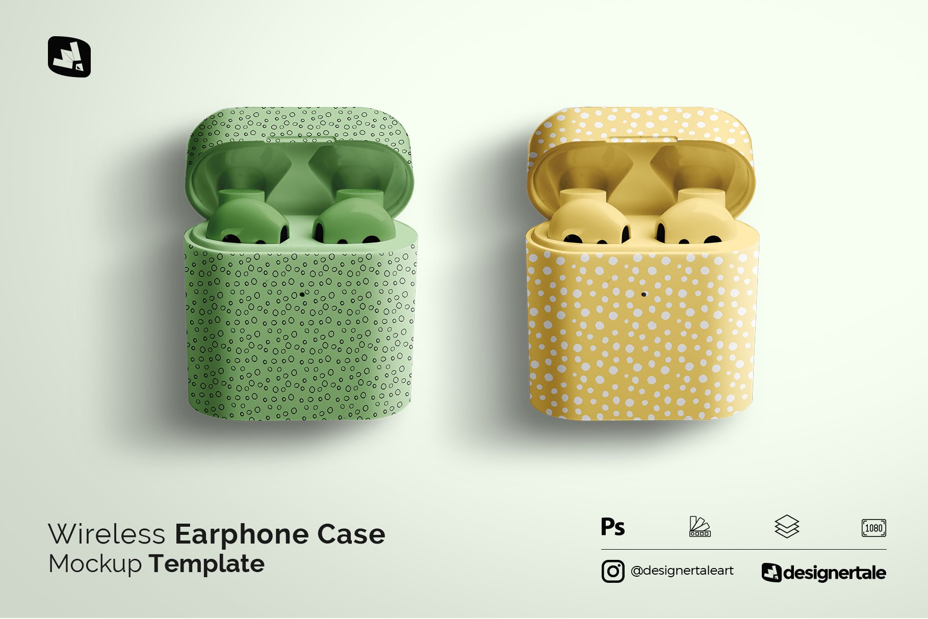 Wireless Earphone Case Mockup cover image.
