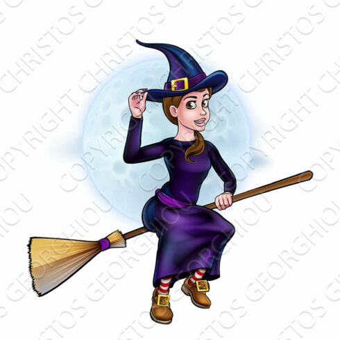 Witch Halloween Cartoon Character on cover image.
