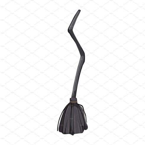 magic witch broom cartoon vector cover image.
