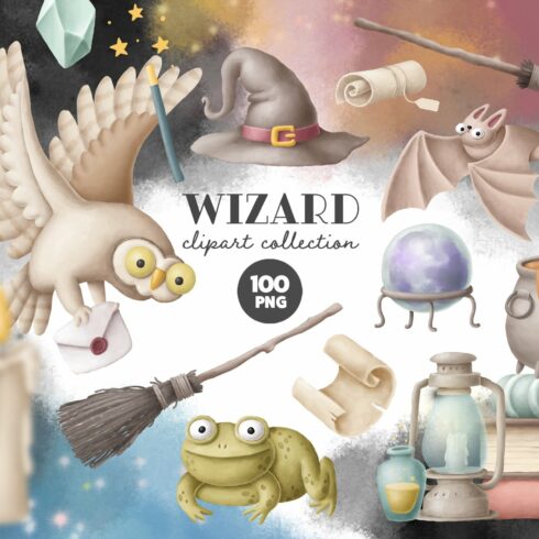 Wizard clipart collection cover image.