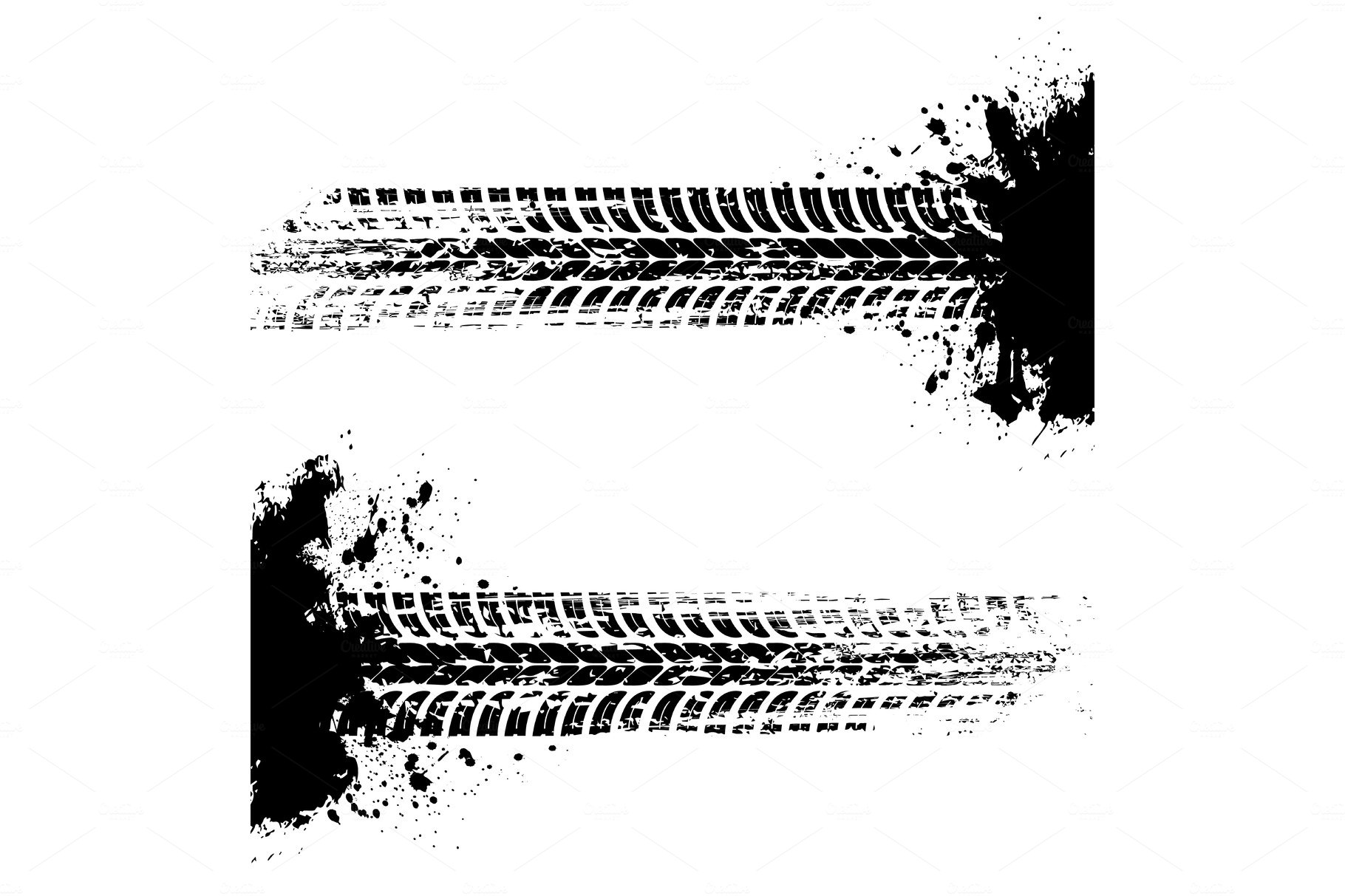 Tire prints, car tyre tracks cover image.