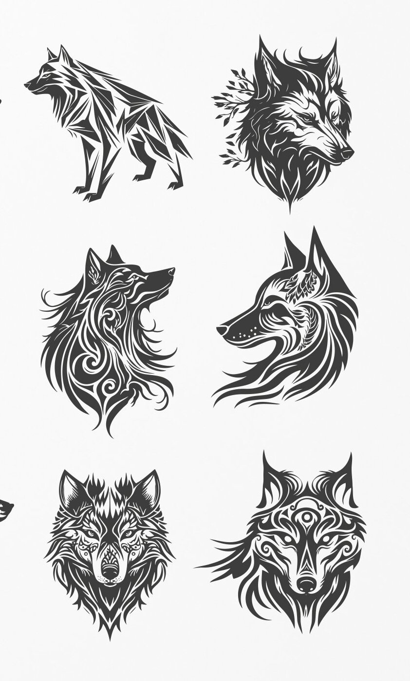 wolf logos for tattoos pack x10 2 15