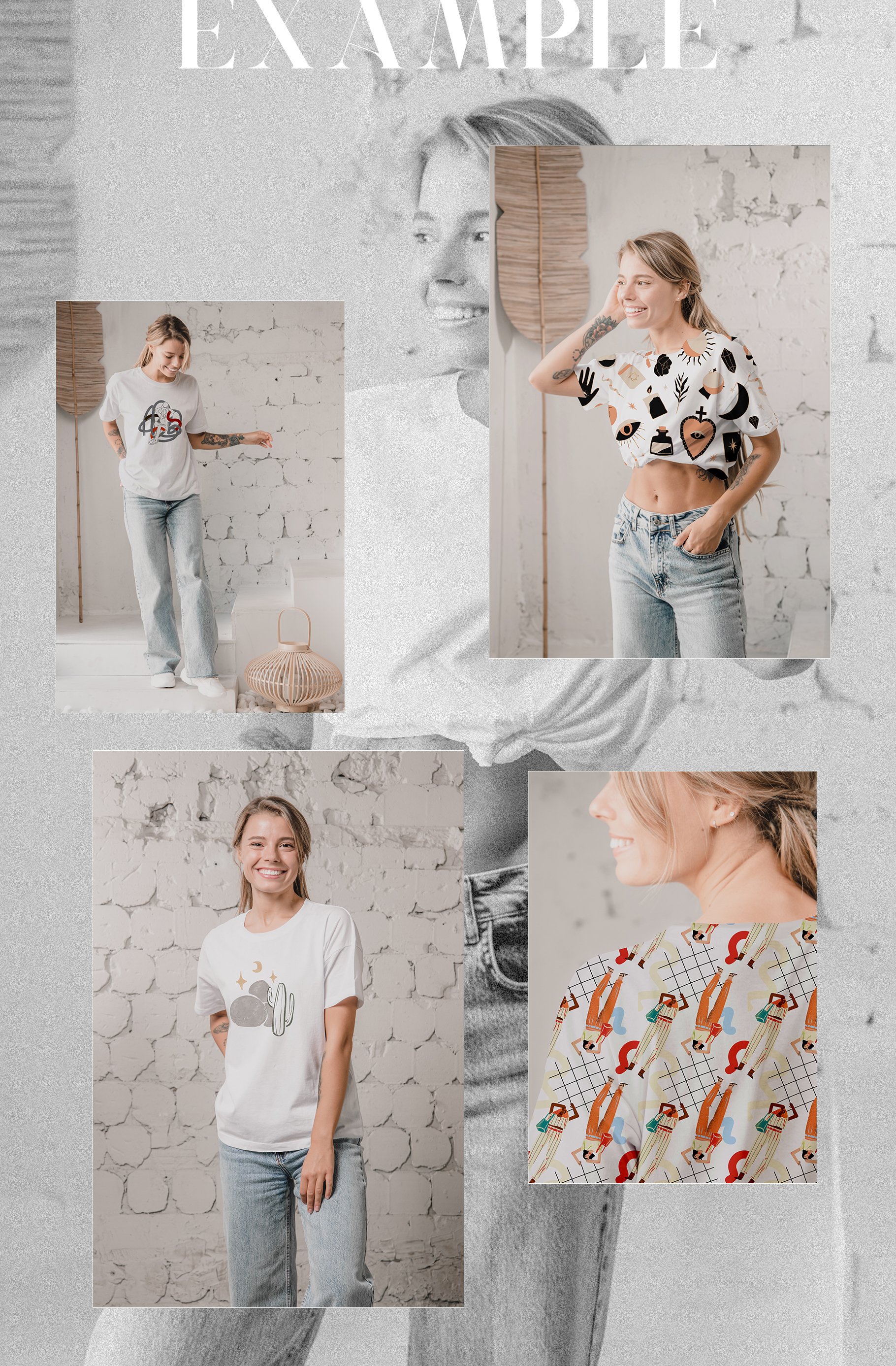 woman t shirt mockup set for pattern design presentation 611
