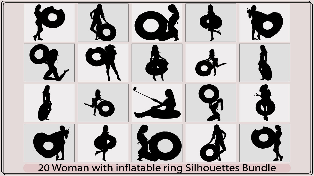 woman with inflatable ring silhouettesmb add media 826