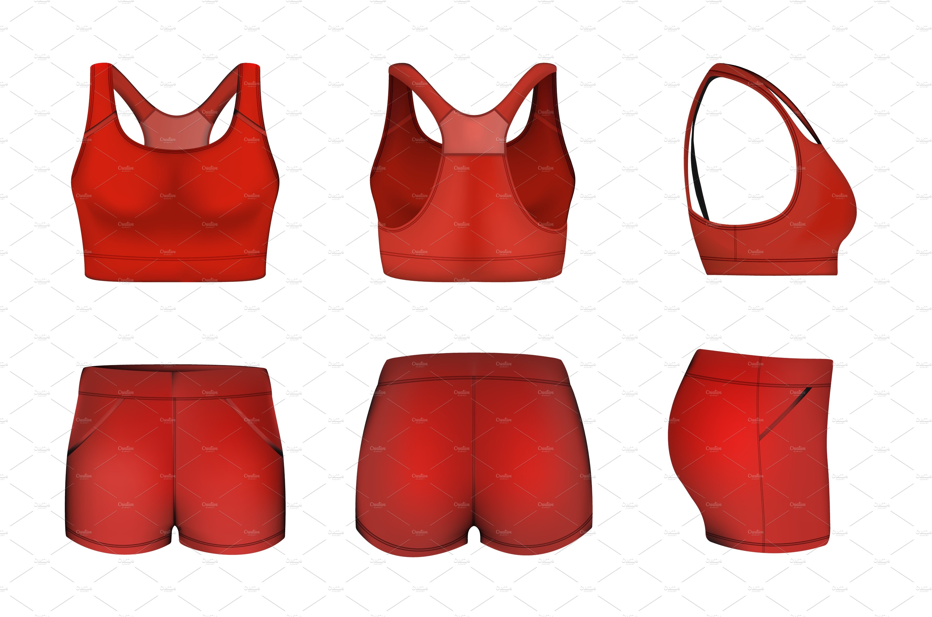 Red women sports bra, crop top cover image.