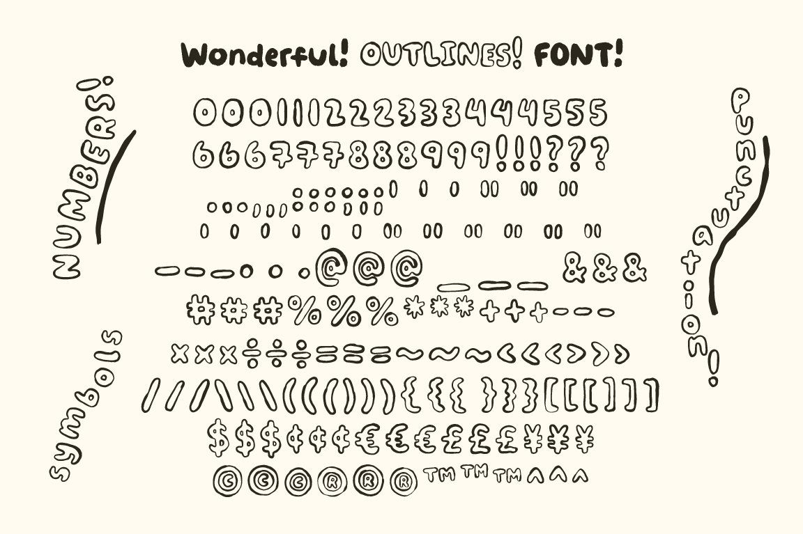 wonderful font outlines 13 18