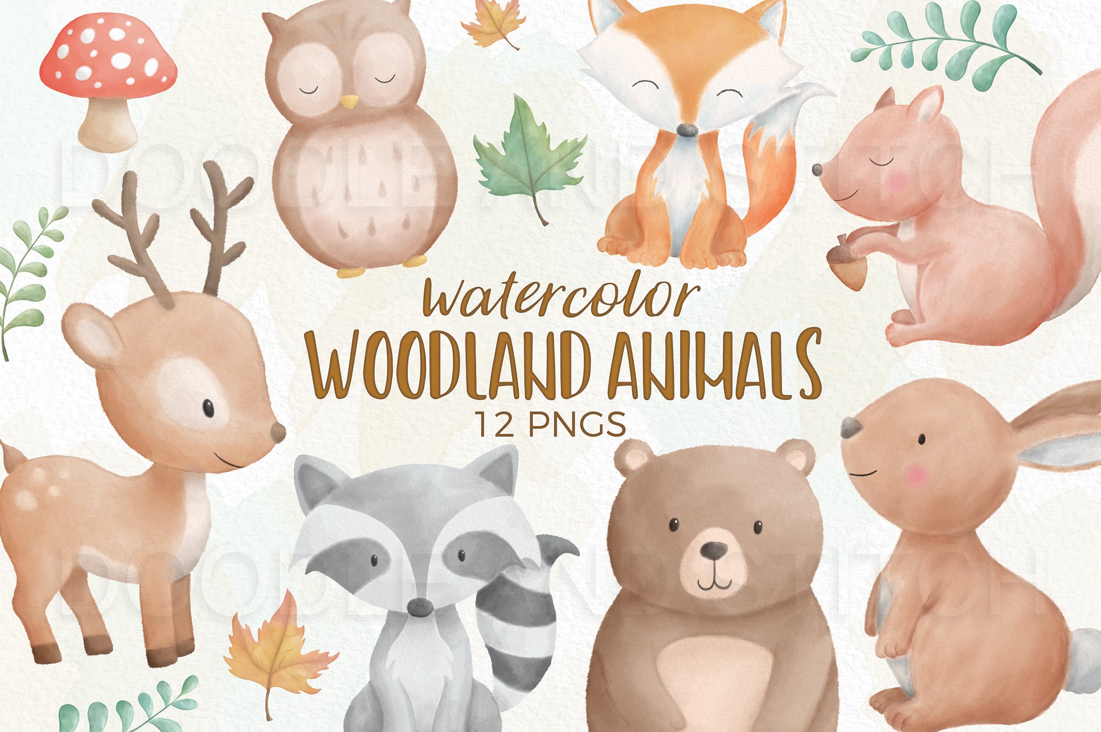 Woodland Animal Watercolor Designs cover image.
