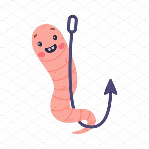 Funny Pink Worm Character with Long cover image.