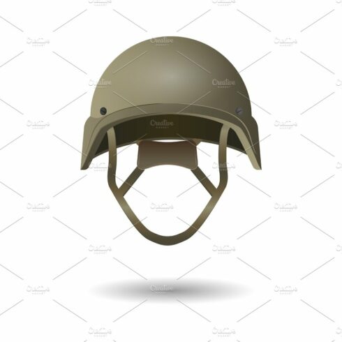 Military tactical helmet. Army and police symbol of defense. cover image.