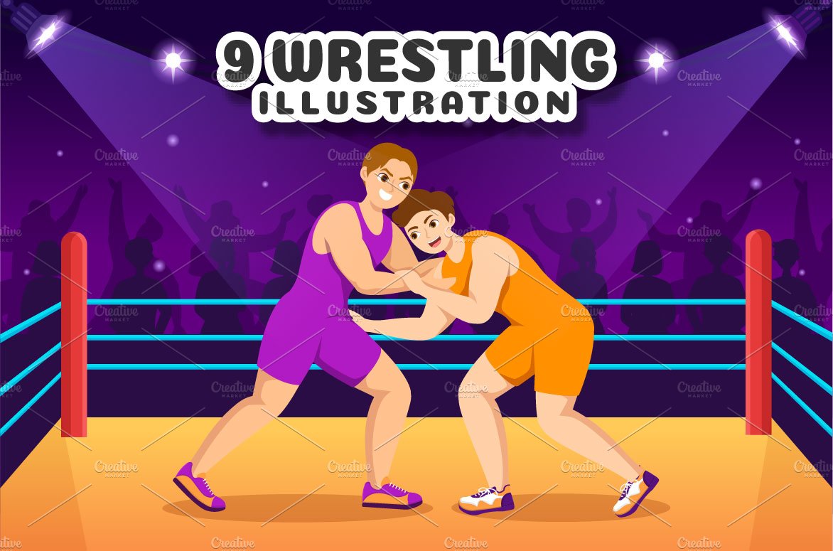9 Wrestling Sport Illustration cover image.