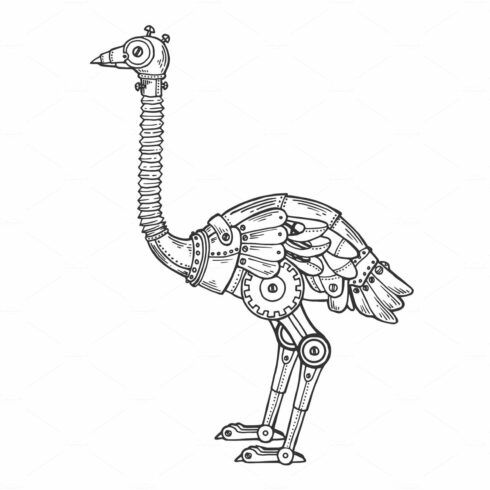 Mechanical ostrich bird animal cover image.