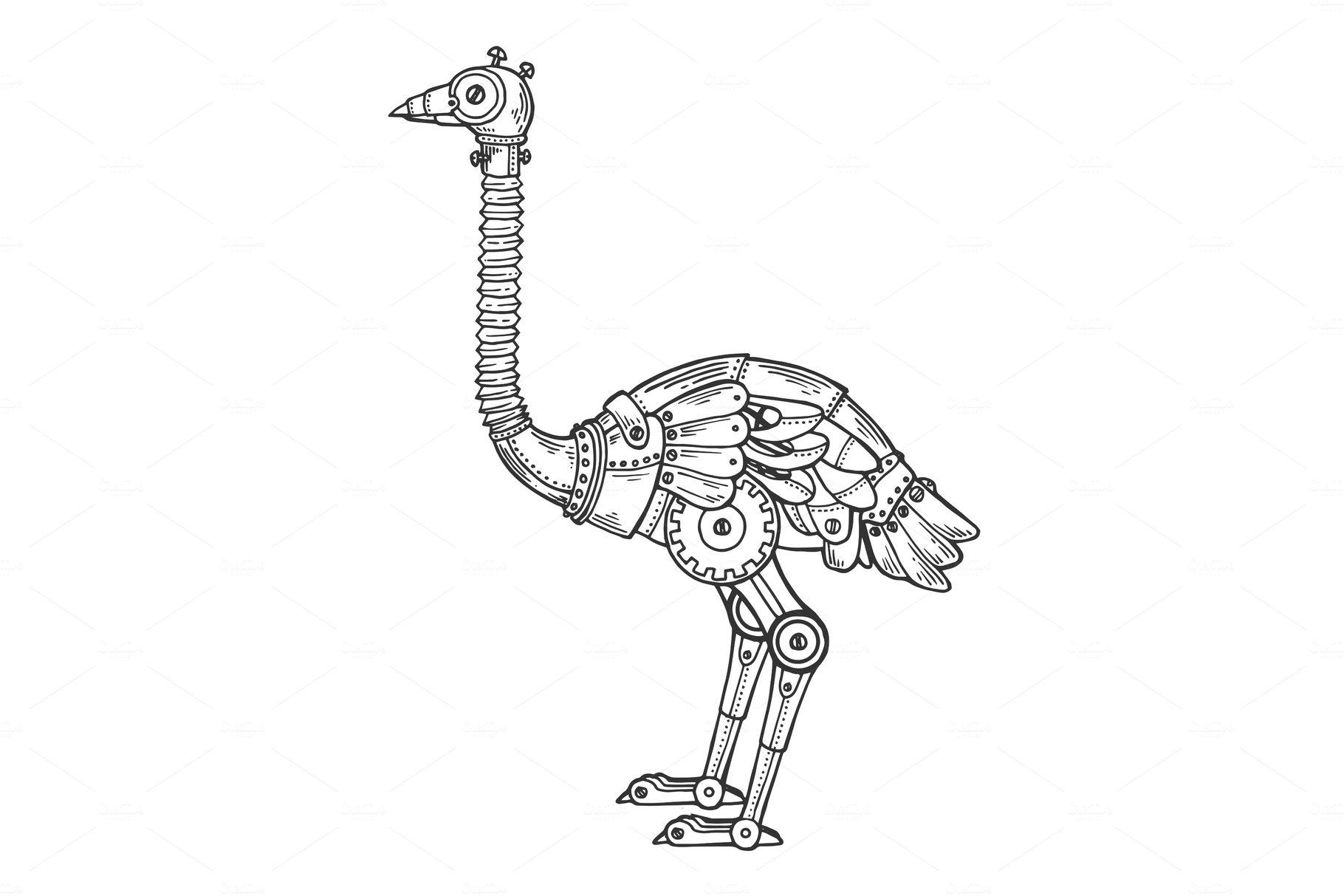 Mechanical ostrich bird animal cover image.