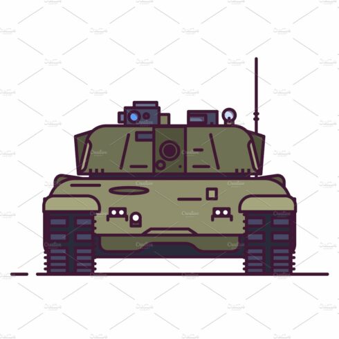 Front view of main battle tank cover image.