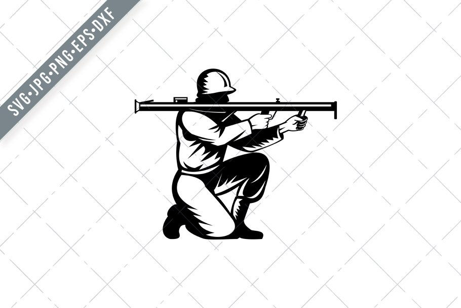 World War Two Soldier Bazooka SVG cover image.