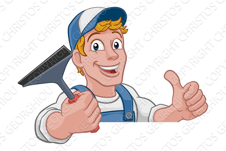 Cartoon Window Cleaning Squeegee Car cover image.