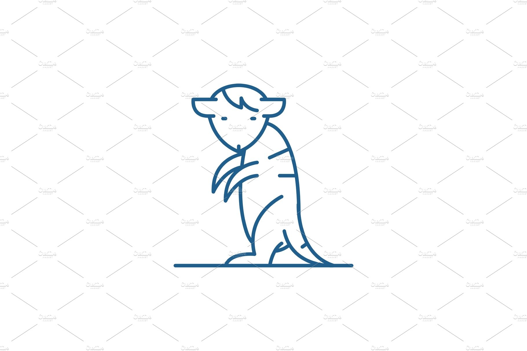 Meerkat line icon concept. Meerkat cover image.