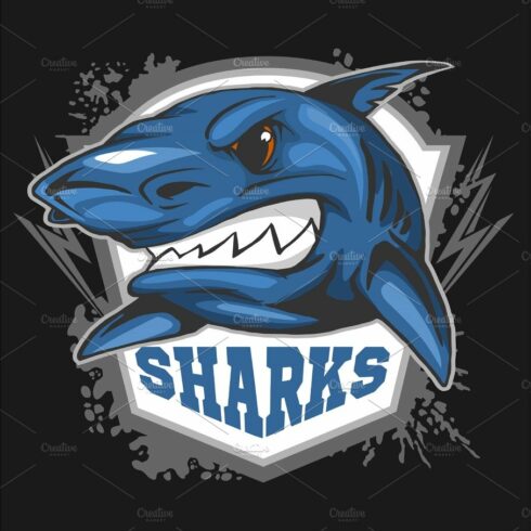 Mascot Sharks - emblem for a sport team. cover image.