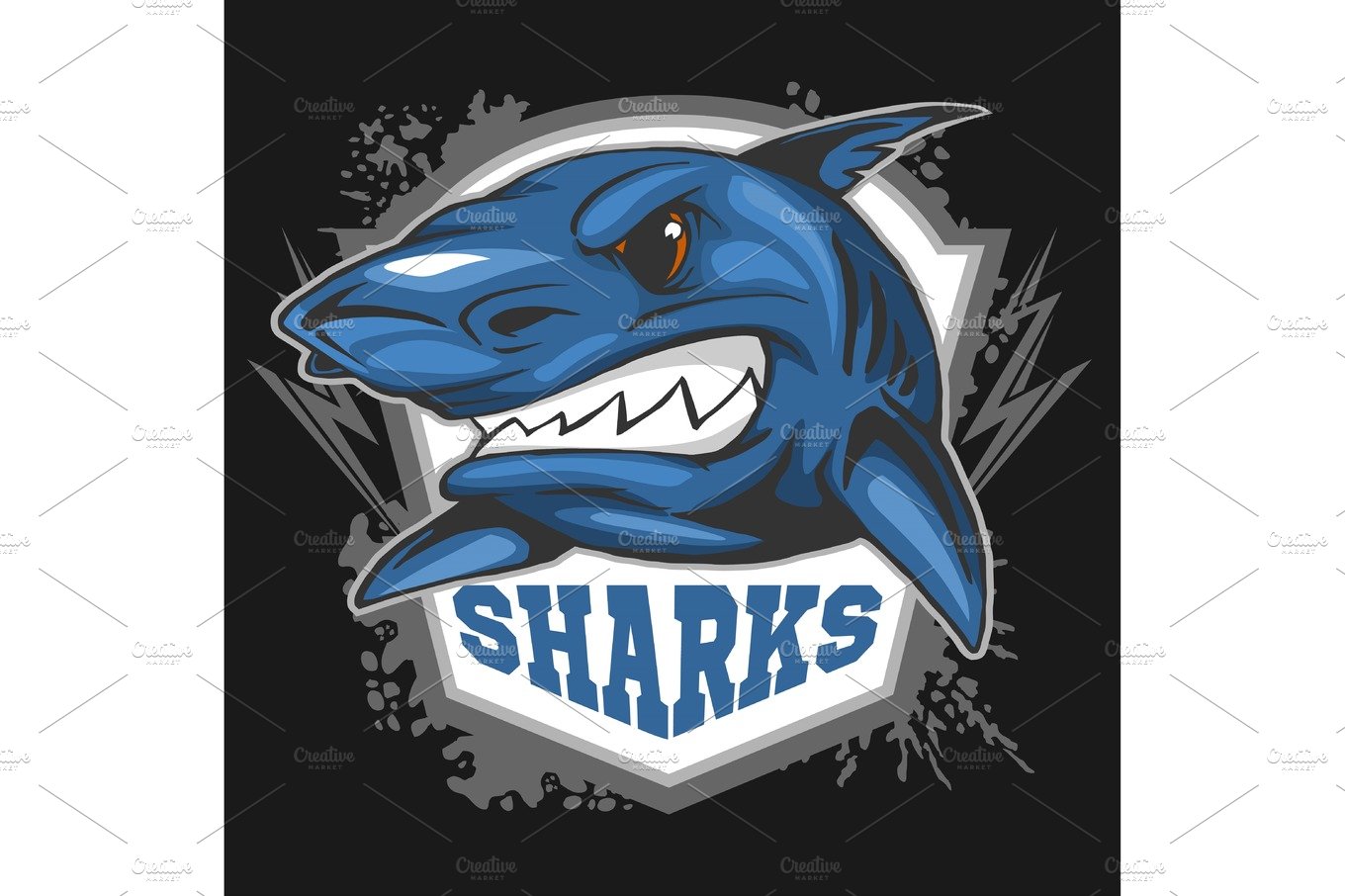 Mascot Sharks - emblem for a sport team. cover image.