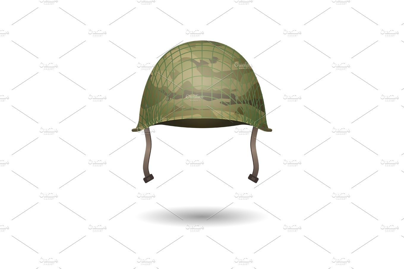 Design of military modern helmet with camouflage patterns. cover image.