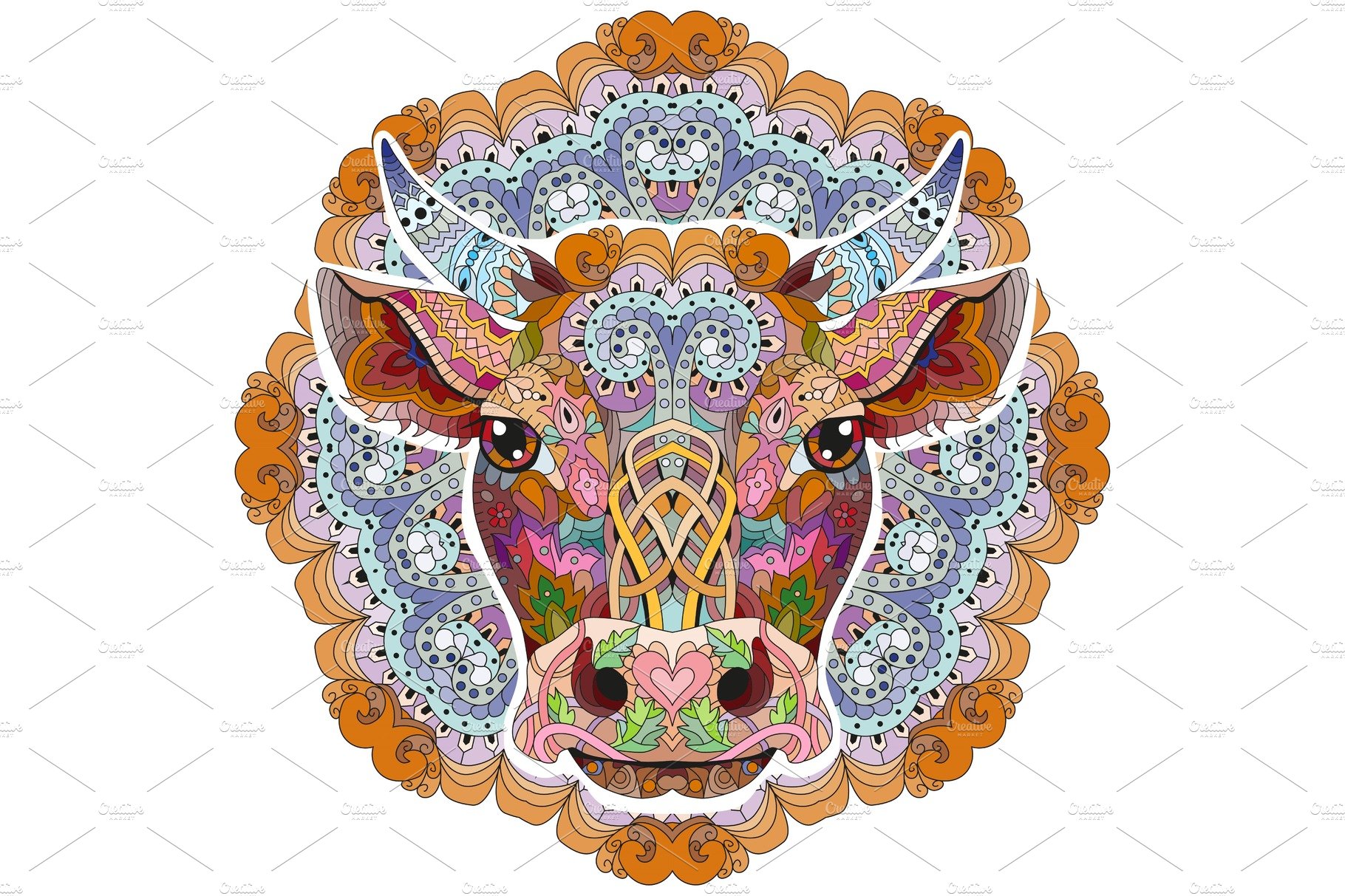 Bull head artwork illustration cover image.