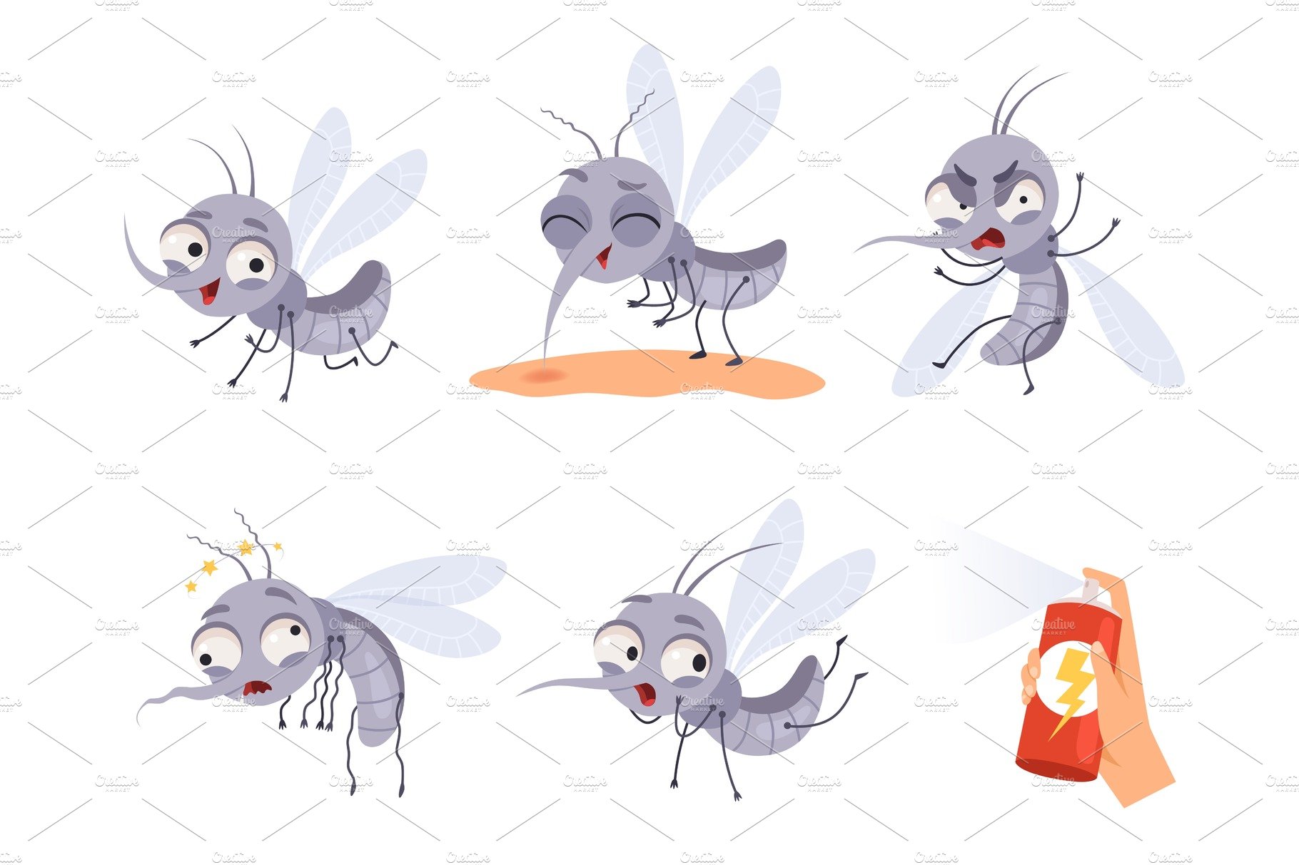 Mosquito cartoon. Warning flying cover image.