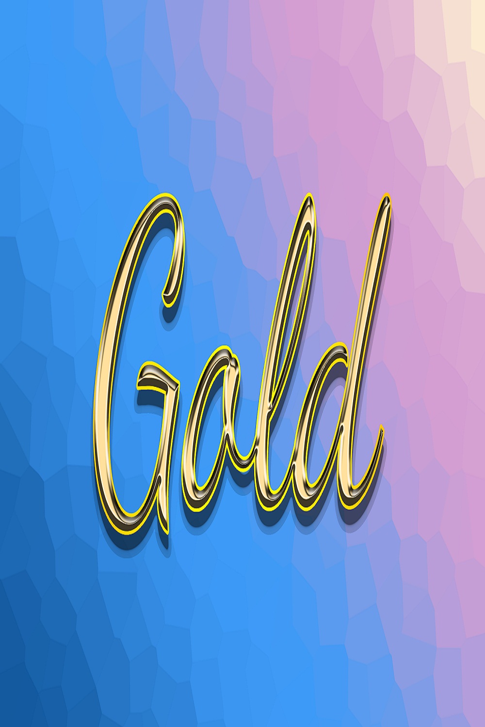 4k Gold Text Effect With Dreamy Polygon Background pinterest preview image.