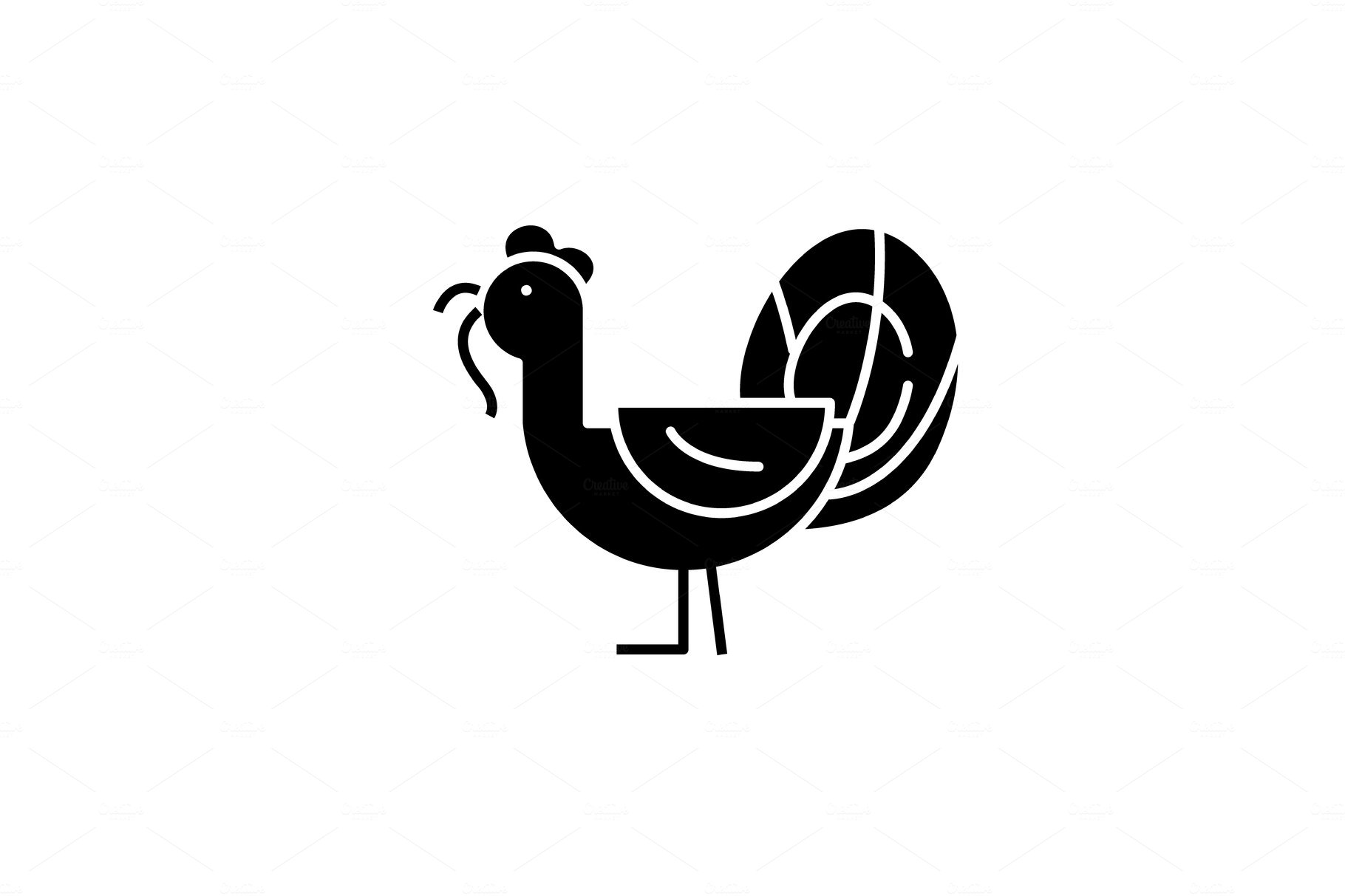 Turkey black icon, vector sign on cover image.