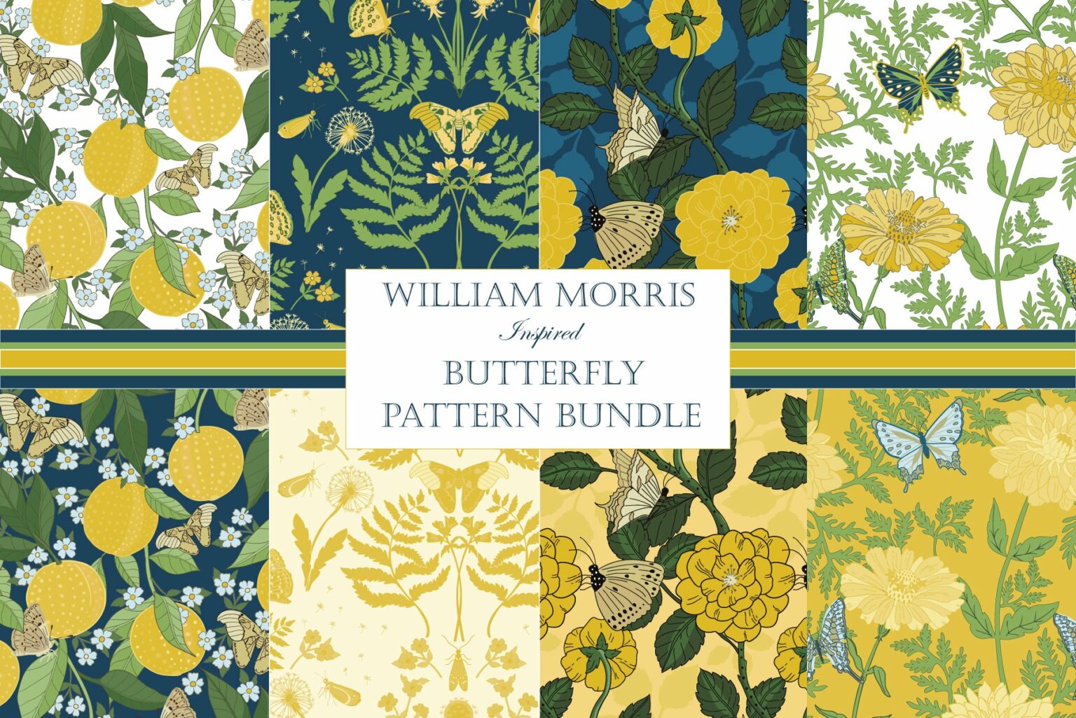 William Morris Butterfly Patterns II – MasterBundles