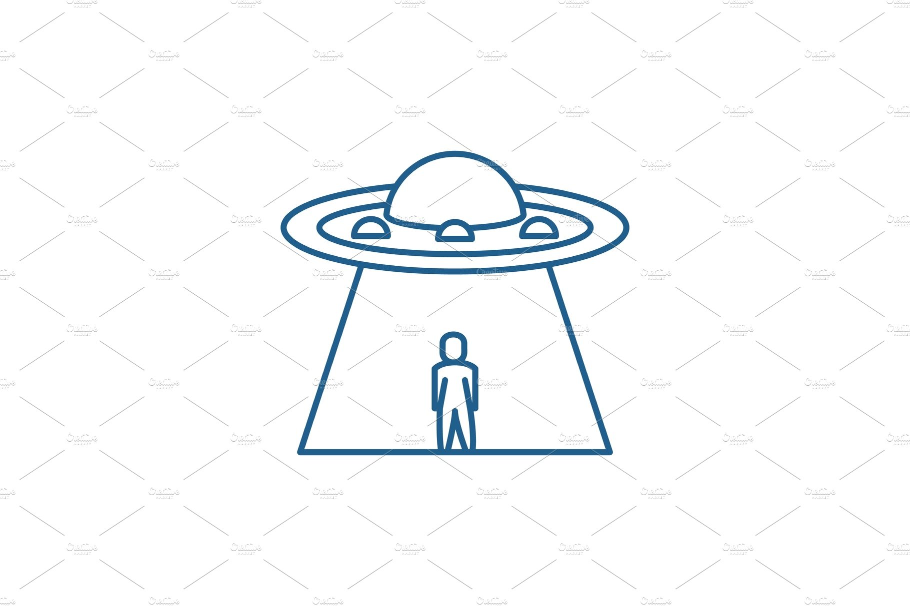 Ufo line icon concept. Ufo flat cover image.