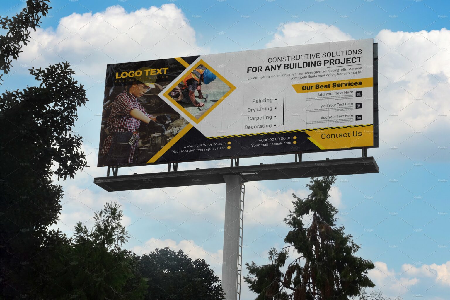 Construction Company Billboard MasterBundles