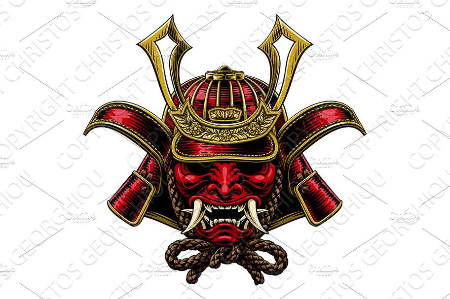 Samurai Mask Japanese Shogun Warrior cover image.