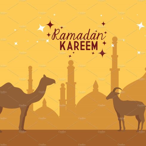 ramadan kareem poster with camels cover image.