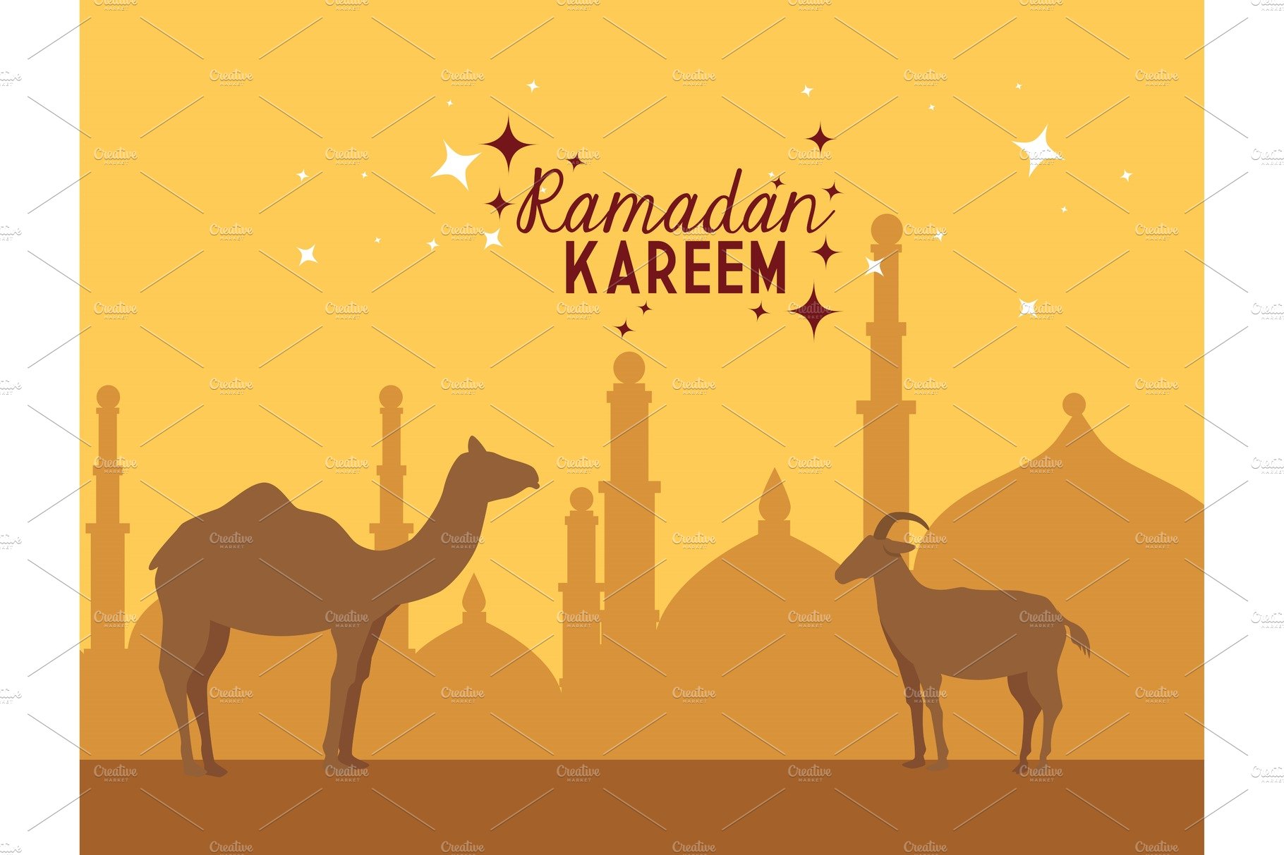 ramadan kareem poster with camels cover image.