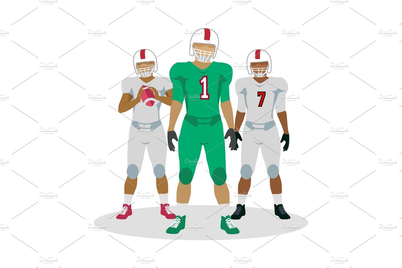 American Football Players in Equipment with Ball cover image.